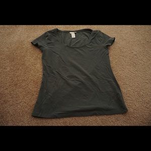 Plain Dark Olive Short Cut Tee